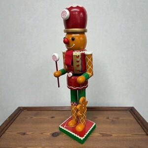 Gingerbread Nutcracker 14" Wooden Christmas Decor Figurine